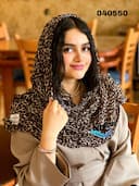 شال حریر نخ پلنگی پلیسه  کد nil040550