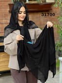 روسری کرپ نخ نگینی کارشده کد nil31700