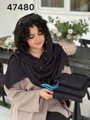 شال نخ پلیسه حاشیه کار شده کد nil47480