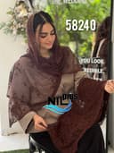 شال گیپور نگینی حاشیه طرح دار کد nil58240