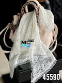 روسری سه گوش گیپور نگینی حاشیه دانتل کد nil45590