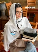 شال حریر شیفون چروک کد nil090450