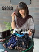 شال تور پلیسه حاشیه پلنگی کد nil58060