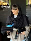 شال کنفی پلیسه لمه حاشیه دانتل کد nil57150