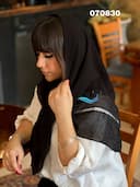 روسری کرپ حریر حاشیه نگین کارشده کد nil070830