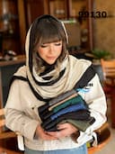 شال پلیسه نارینا حاشیه ساتن کد nil99130