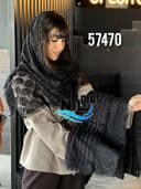 شال گیپور نگینی حاشیه مروارید دانتل کد nil57470