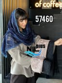شال گیپور نگینی حاشیه مروارید دانتل کد nil57460