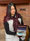 روسری ژاکارد لمه ریشه پرزی کد nil34480