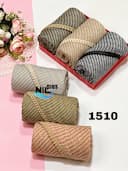 شال نخ پنبه پلیسه گندمی دورسکه ای وارداتی کد nil1510