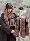 شال تور پلنگی حاشیه دانتل کد nil36200