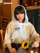 روسری سه گوش دانتل حاشیه گیپور کد nil050440