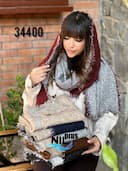  شال بوکله کش بافت دور ریش وارداتی کد nil34400