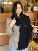 شال برشکا مرواریدی دور موجی وارداتی کد nil050340