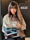 شال مجلسی ژورژت درختی گلدوزی نگینی کد nil45630