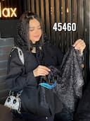 مینی اسکارف دانتل نگینی حاشیه گیپور کد nil45460