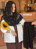 شال نخ پلیسه طلاکوب کد nil070810