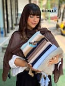 شال نخ پنبه پلیسه تیغ ماهی تابستانه کد nil080410