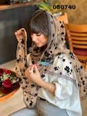 شال تور مخمل حاشیه گیپور کد nil050740