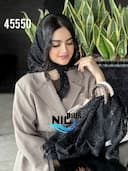 مینی اسکارف گیپور نگینی حاشیه گیپور کد nil45550