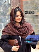 شال دانتل گل برجسته حاشیه گیپور کد nil34630