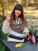 شال پاییزه پلیسه حاشیه دانتل اکلیلی کد nil33210