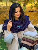 شال مخمل پاییزه پنبه کد nil34020