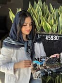 روسری  ژورژت درختی دور ریش کد nil45890