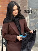 روسری سه گوش مخمل حاشیه دانتل کد nil36280