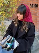 مینی اسکارف نخ ابریشم نگینی کد nil36190