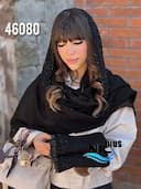 شال ژورژت درختی نگینی ملیله دوزی کد nil46080