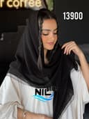 روسری کرپ حریر حاشیه نگین دانتل کد nil13900