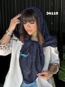 روسری نخ ابریشم ژاکارد نگینی کد nil34110