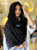 روسری کرپ حریر نگینی کارشده کد nil080170