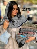 شال پاییزه پلیسه حاشیه خامه دوزی کد nil33970