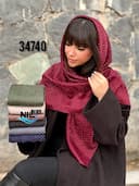 روسری نخ ابریشم ژاکارد نگینی کد nil34740
