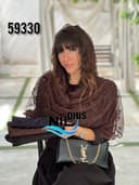 شال گیگور نگینی حاشیه طرح دار کد nil59330