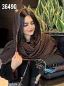 شال اکلیلی نخ پلیسه حاشیه کار شده کد nil36490