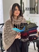 شال بافت لمه ریشه دار کد nil22230