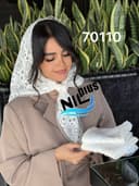 روسری سه گوش مخمل سبک نگینی حاشیه دانتل کد nil70110