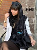 شال حریر مخمل برجسته اکلیلی وارداتی کد nil34940