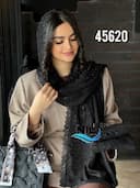  شال دنیز نخ و لمه نگینی حاشیه پولکی کد nil45620