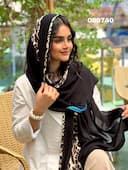 شال ژورژت حاشیه ابریشم پلنگی کد nil080740