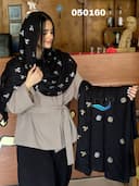 شال ژورژت درختی طلاکوب کد nil050160