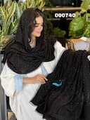 شال مخمل نگینی حاشیه دانتل کد nil090740
