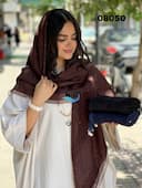 روسری نخ پلیسه اکلیلی وارداتی کد nil08050