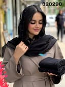شال دانتل نگینی حاشیه گیپور کد nil020290