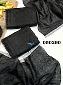 شال نخ ابریشم گلدوزی نگین گیپور کد nil050290