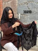 روسری سه گوش مخمل حاشیه دانتل کد nil36690
