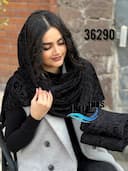 شال مخمل حاشیه گیپور اماندا کد nil36290